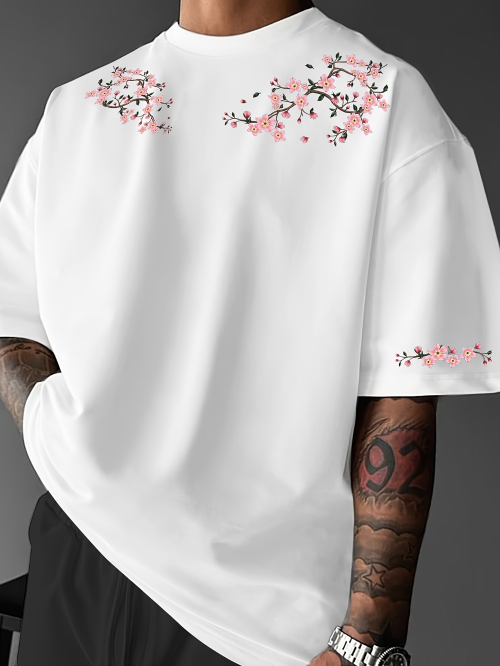 Japanese Summer Clothing Men - Japanese Harajuku Cherry Blossom 3D Print