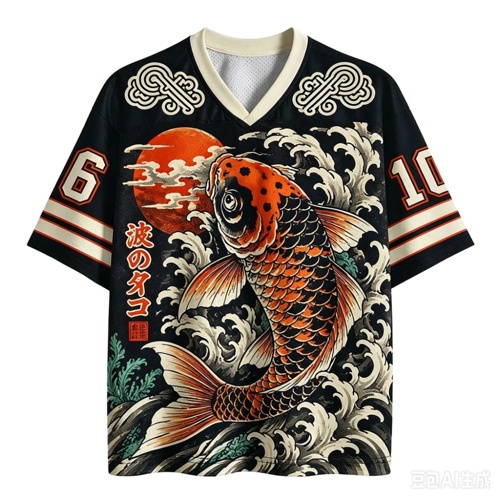 Japanese Summer Clothing Men - Japanese Koi Fish Waves Sport Quickdry