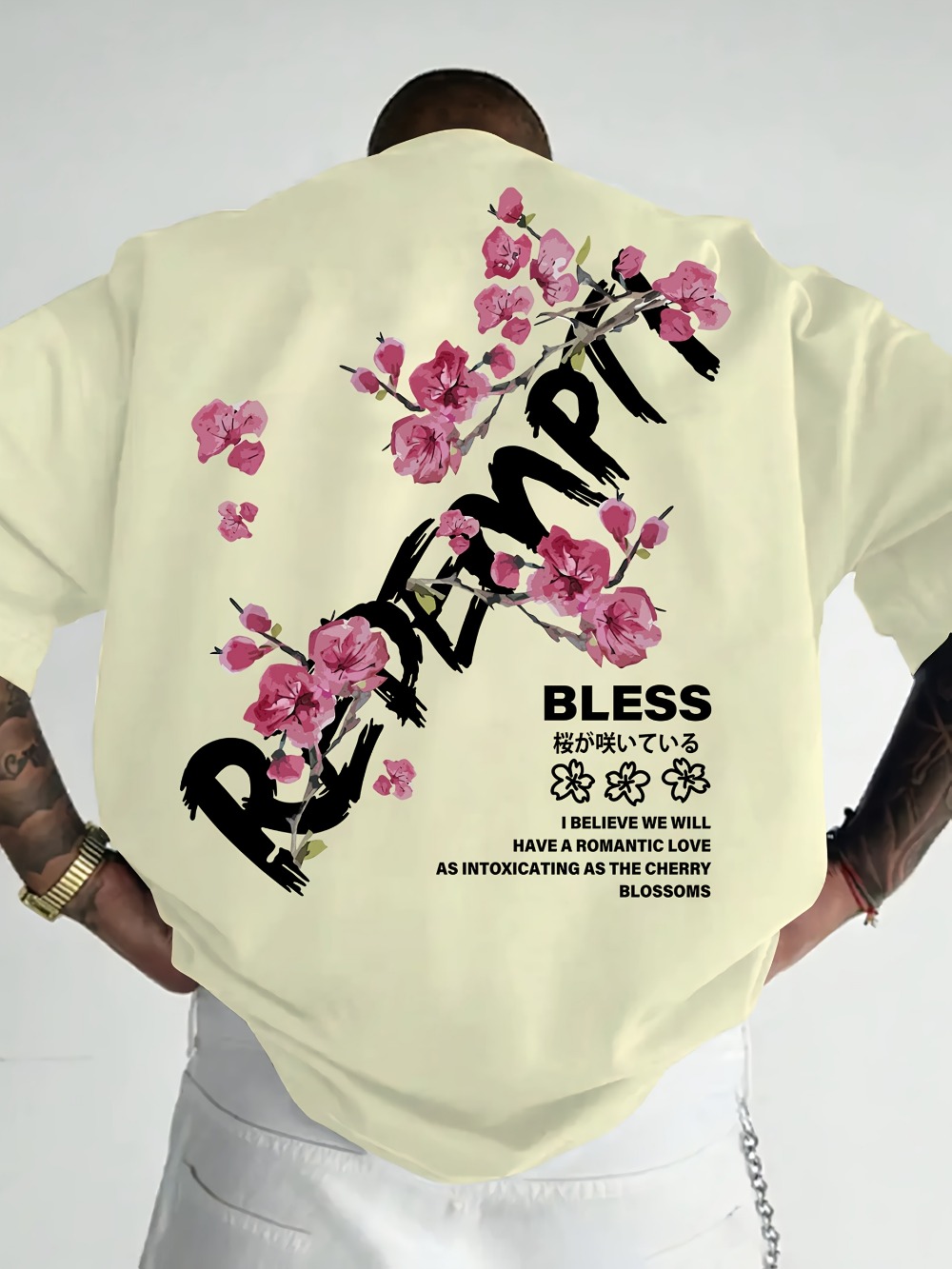 Japanese Graffiti Letter Cherr - Japanese Summer Clothing Men ulasan dan harga