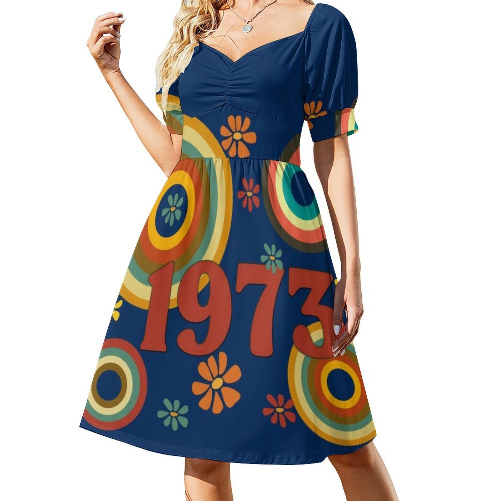 1973 Floral Smock Dress For Wo - Summer Clothing Vibes ulasan dan harga