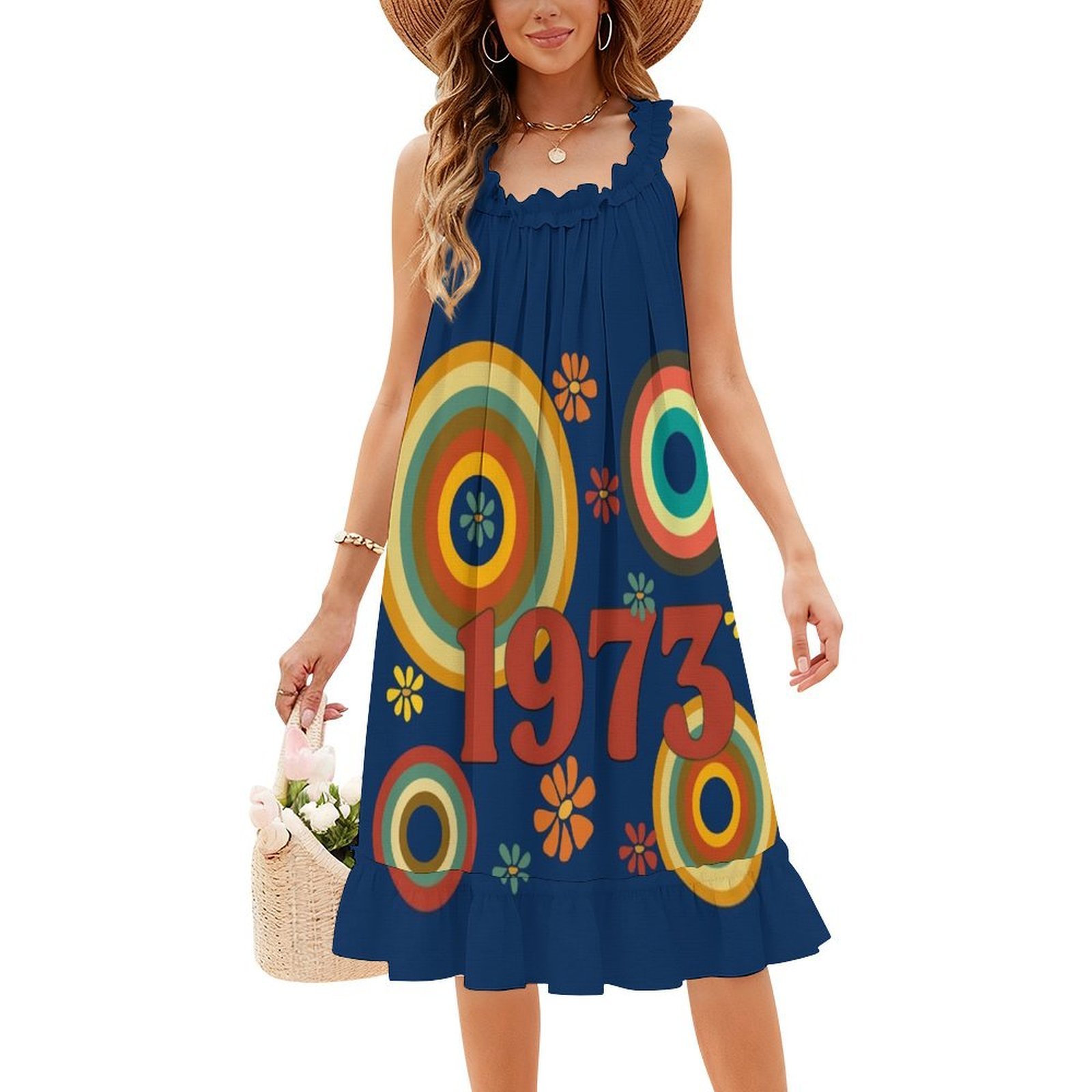 1973 Floral Smock Dress For Wo - Summer Clothing Vibes ulasan dan harga