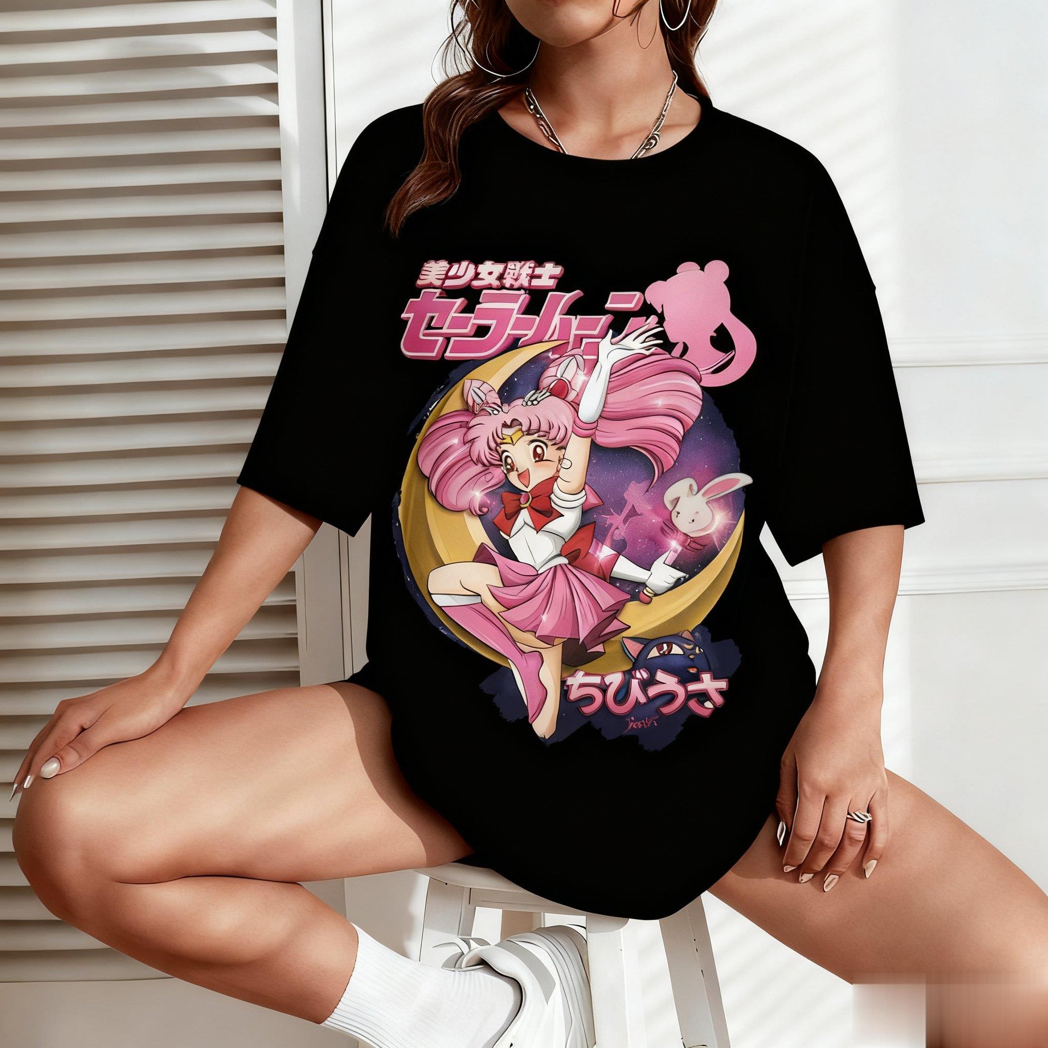 Sailor Moon Anime Print Men Wo - Japanese Summer Clothing Men ulasan dan harga