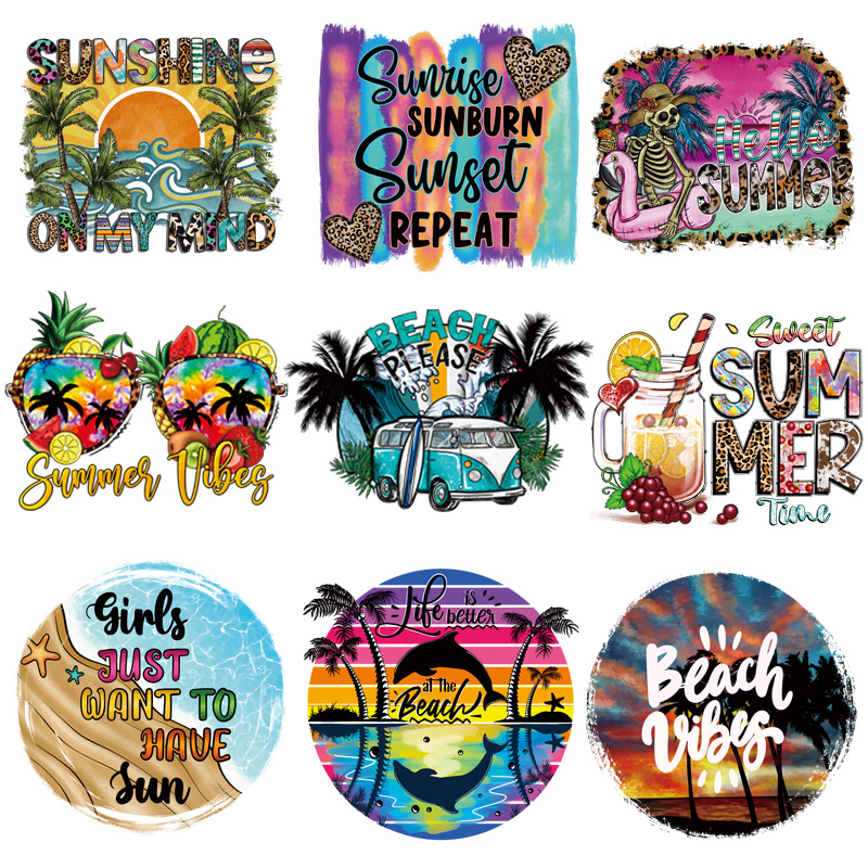 Summer Vibes Iron On Patches H - Summer Clothing Vibes ulasan dan harga