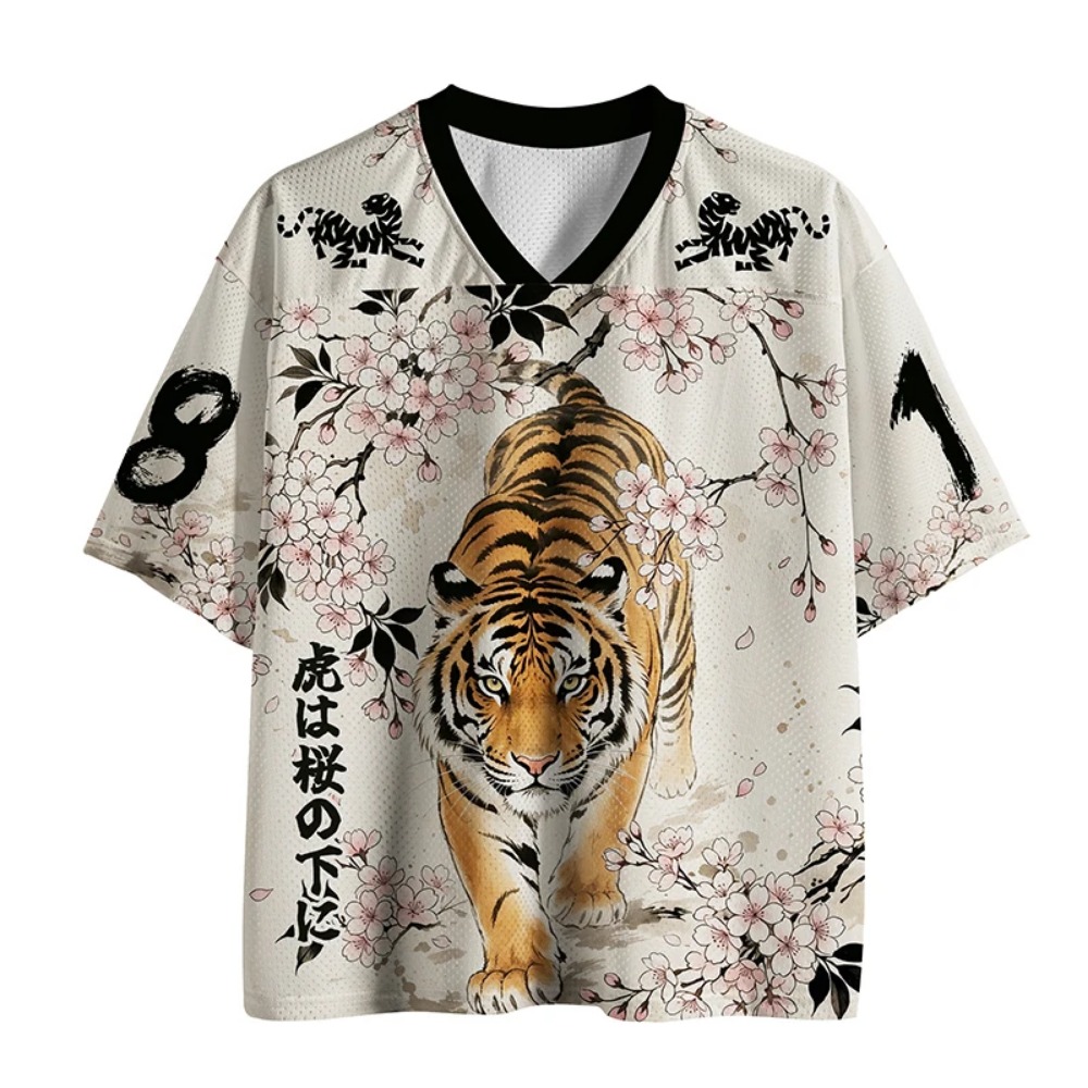 3D Print Japanese Ukiyo-e Tige - Japanese Summer Clothing Men ulasan dan harga