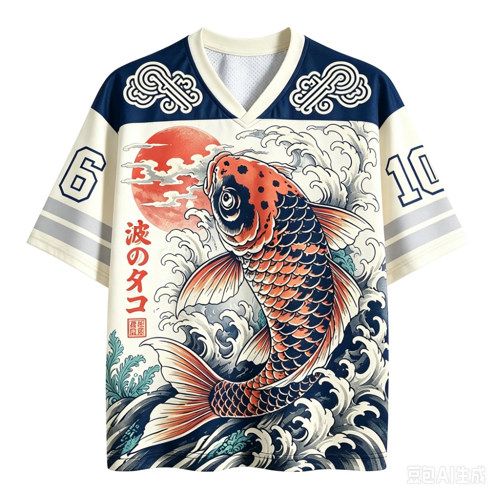 Japanese Koi Fish Waves Sport  - Japanese Summer Clothing Men ulasan dan harga