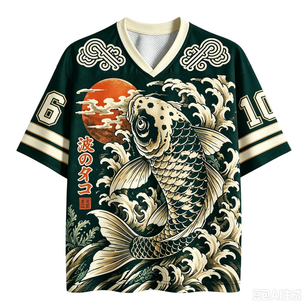 Japanese Koi Fish Waves Sport  - Japanese Summer Clothing Men ulasan dan harga