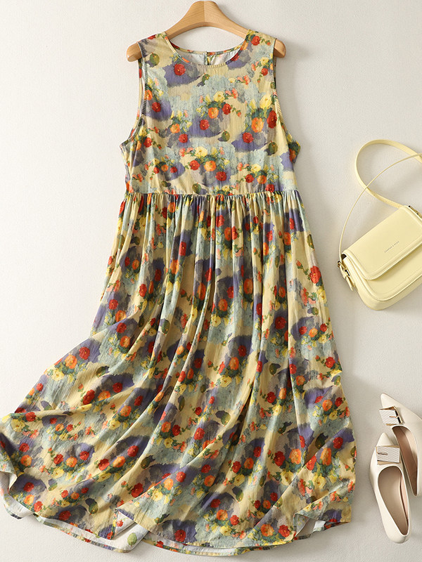 Summer Loose Floral Print Maxi - Summer Clothing Vibes ulasan dan harga