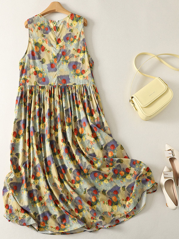 Summer Loose Floral Print Maxi - Summer Clothing Vibes ulasan dan harga