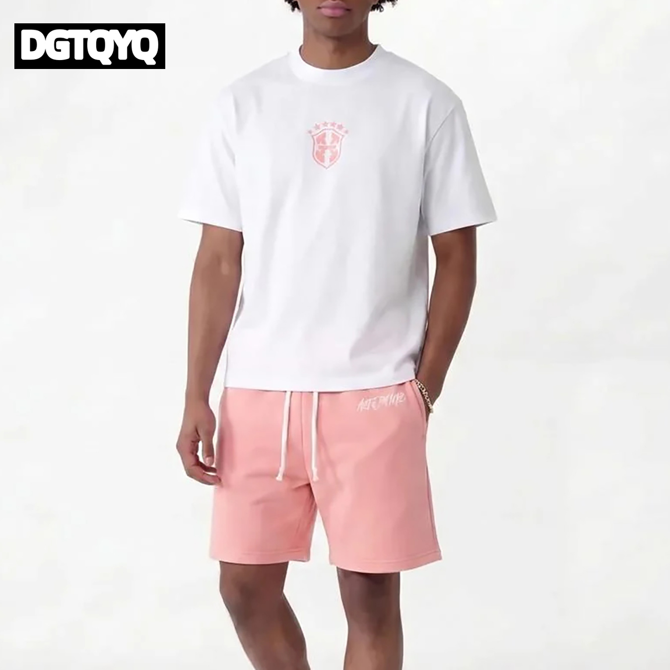 Man's Summer New Pink Embroide - Summer Clothing Modest ulasan dan harga
