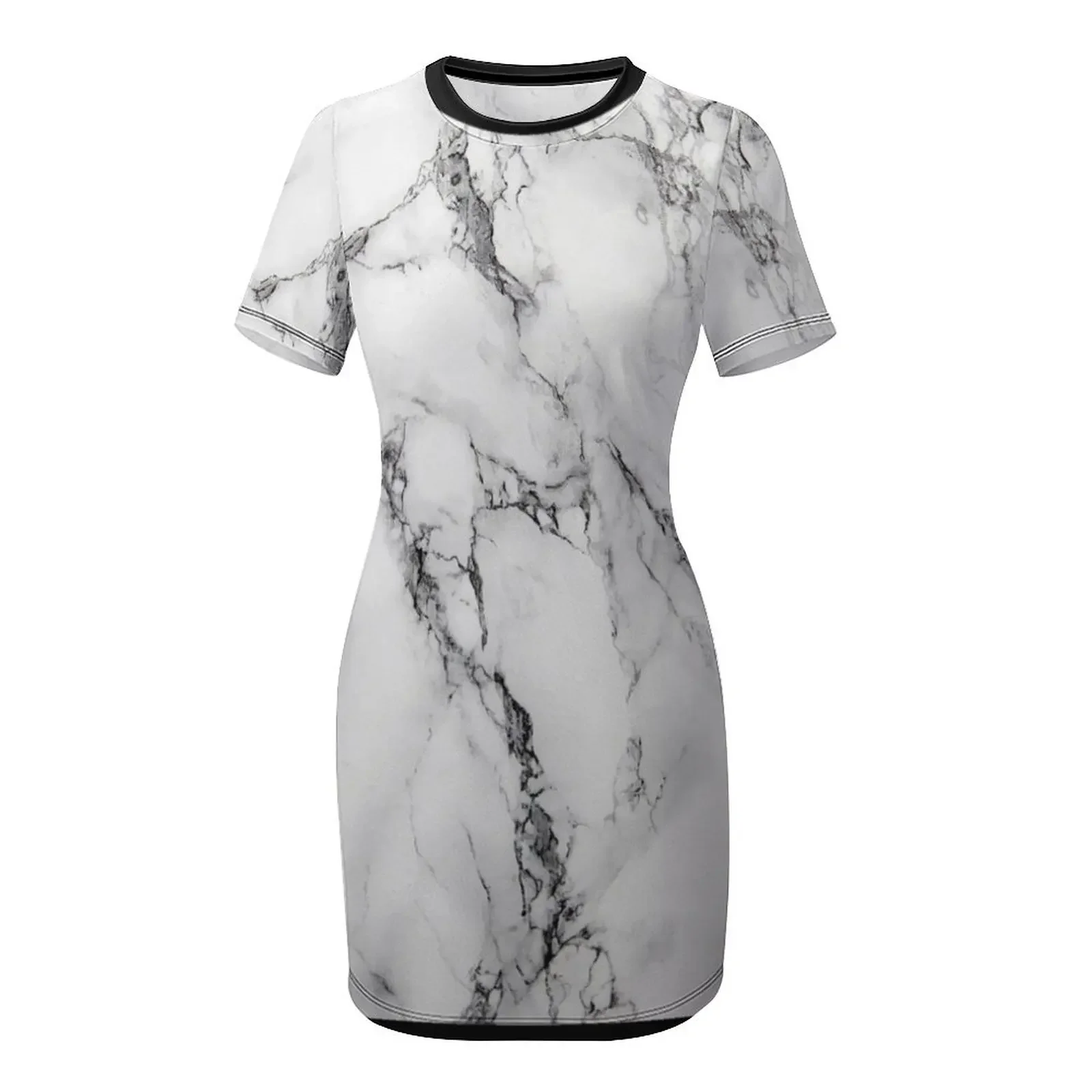 White Marble Image Short-Sleev - Summer Clothing Images ulasan dan harga