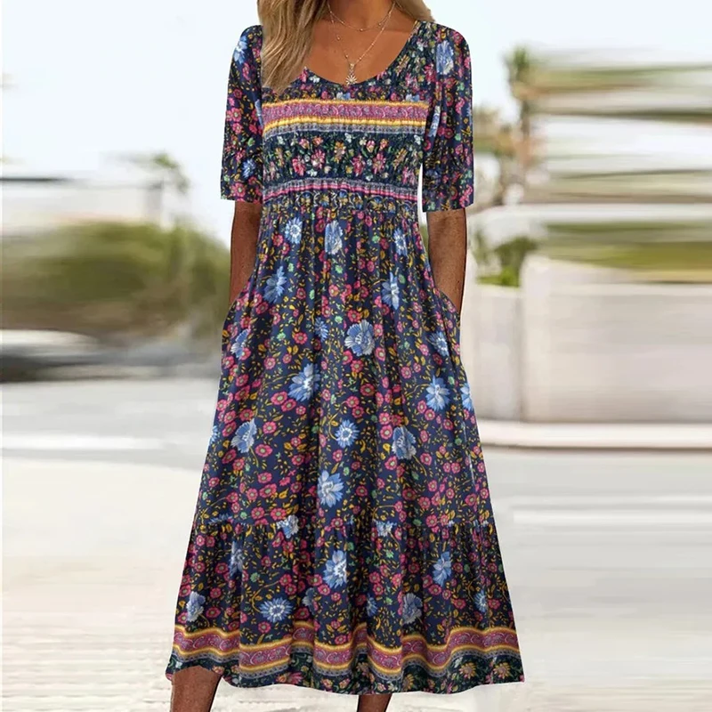 2024 Vintage Boho Stripe Print - Summer Clothing H&M ulasan dan harga