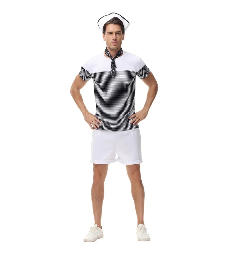 Couple Nautical Navy Sailor Co - Summer Vacation Clothing Men ulasan dan harga