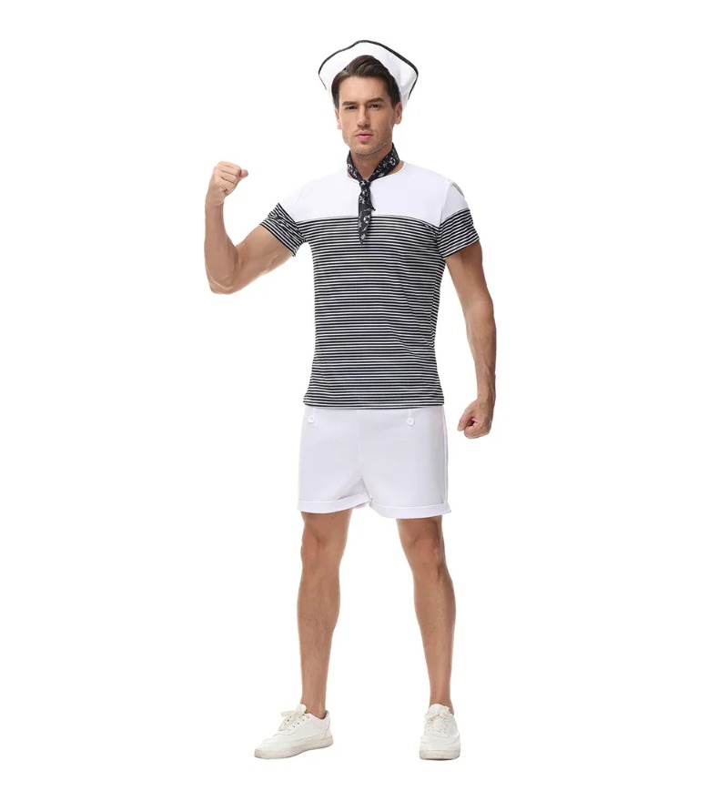 Couple Nautical Navy Sailor Co - Summer Vacation Clothing Men ulasan dan harga
