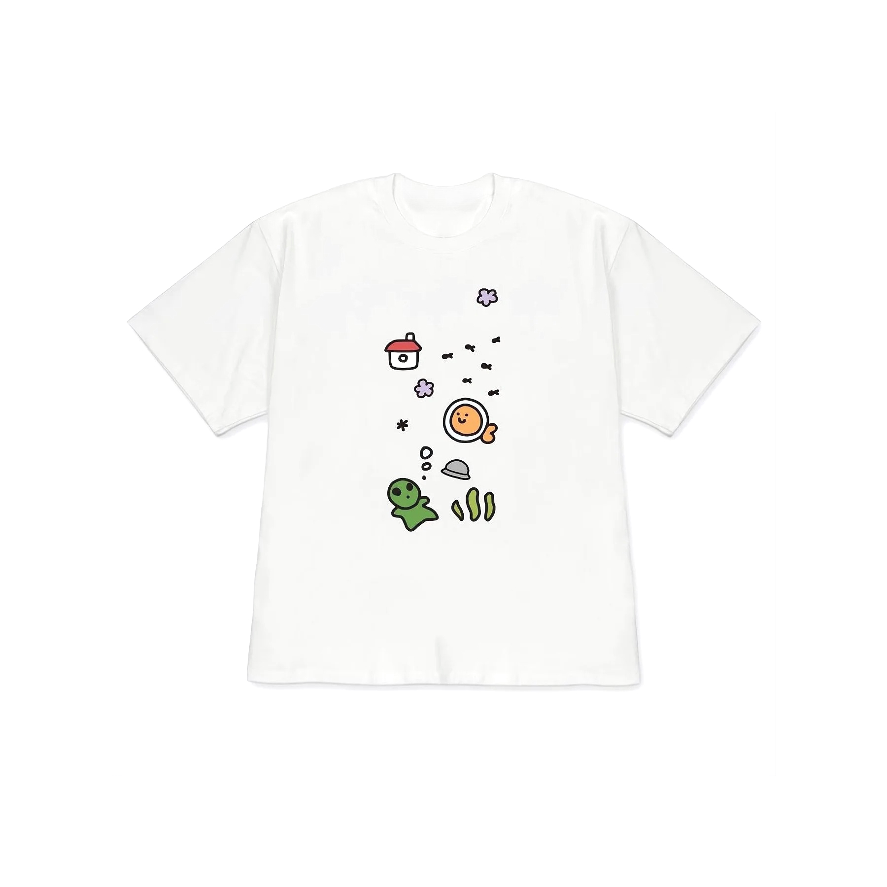 Korean Hand Drawn Style T-shir - Summer Clothing Reviews ulasan dan harga